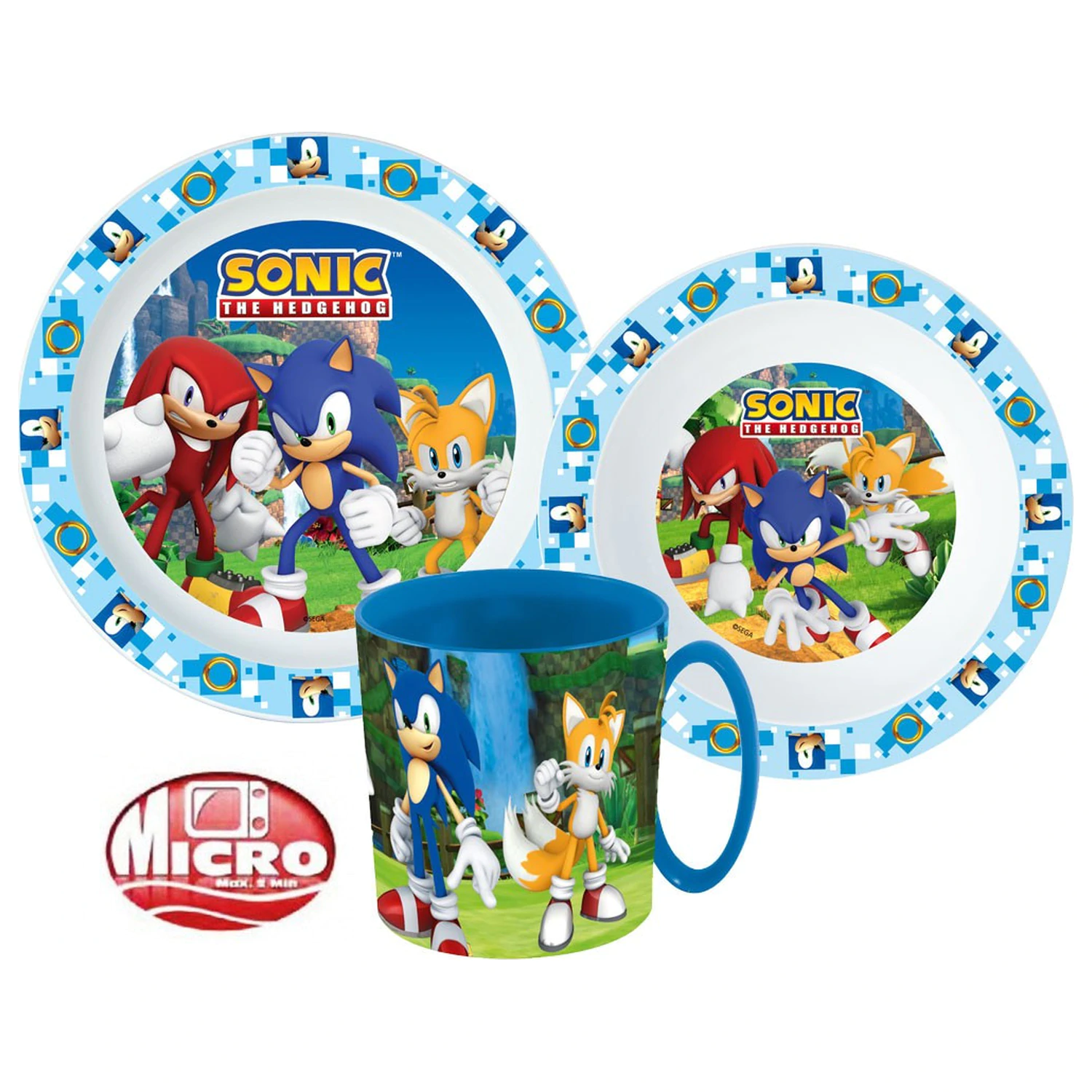 Sonic Adventure jedilni set, mikro plastični set s skodelico 350 ml fotografija izdelka