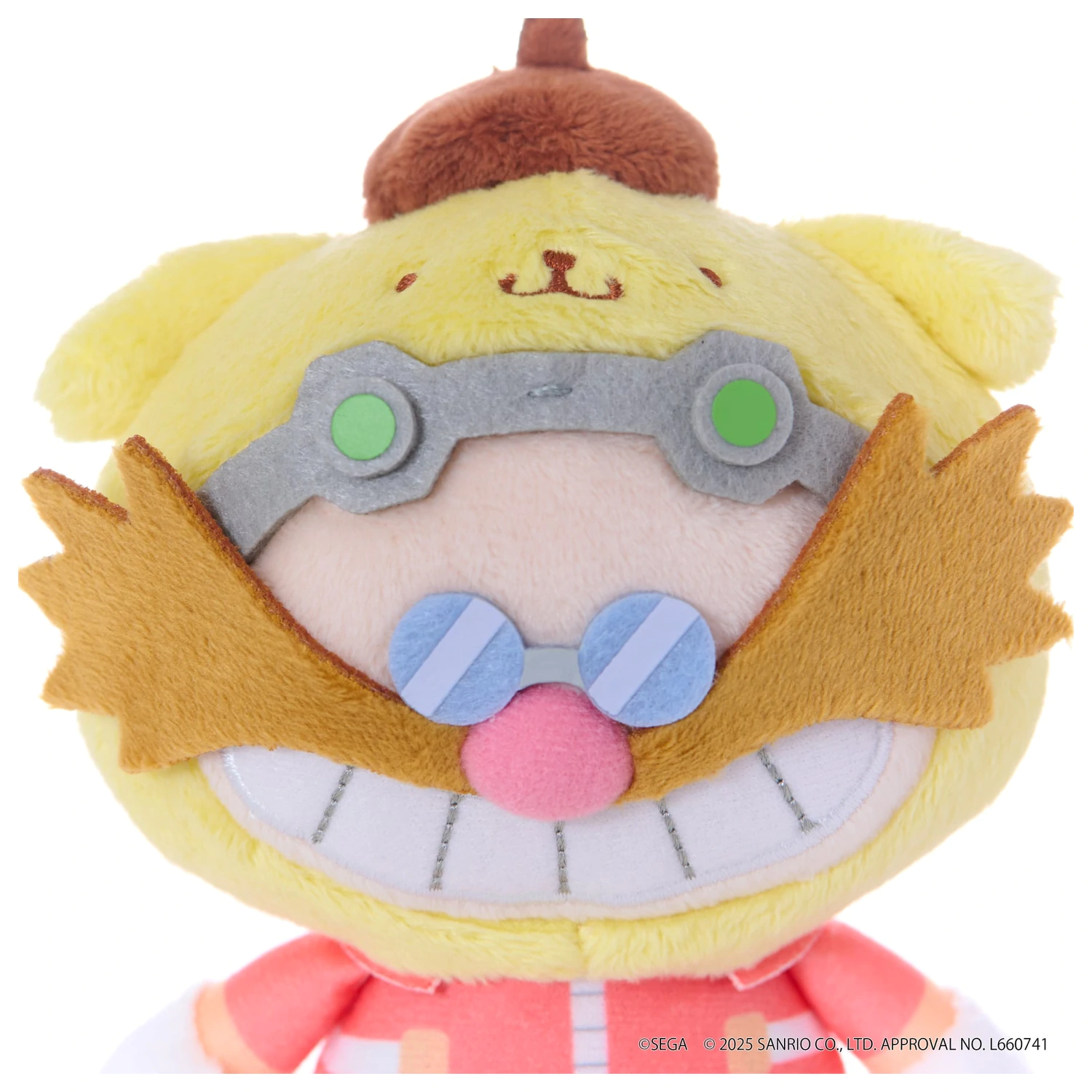 Sonic & Friends x Sanrio Dr. Eggman x P25pxompurin Maskota plišasta igrača 8 cm fotografija izdelka