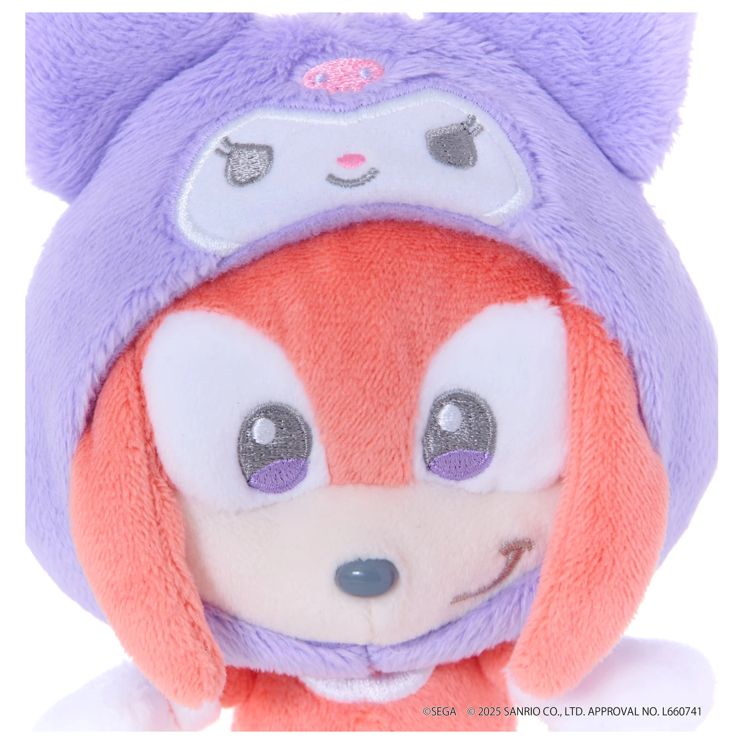 SONIC & FRIENDS X SANRIO Knuckles x Kuromi plišasta maskota 8cm fotografija izdelka