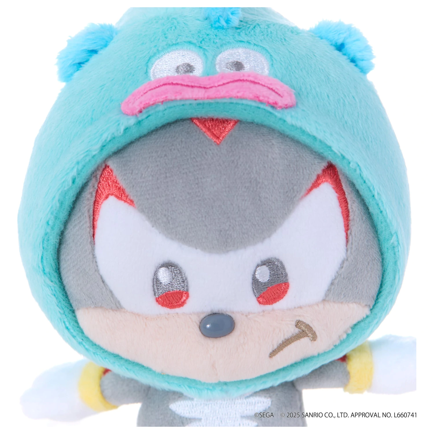 Sonic & Friends X Sanrio Shadow X Hangyodon Maskota Plišasta Igrača 8 cm fotografija izdelka