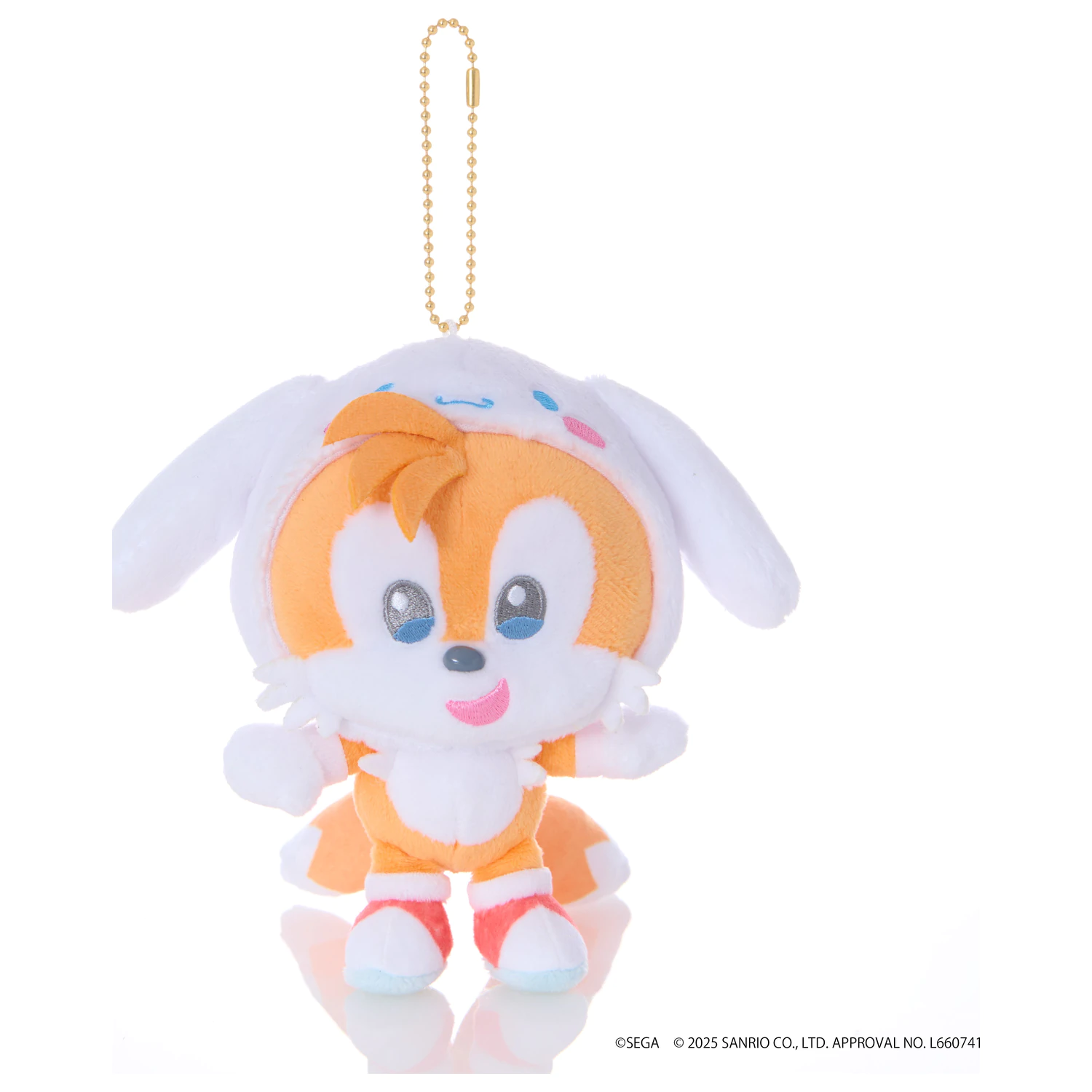 SONIC & FRIENDS x SANRIO Tails x Cinnamoroll Plišasta maskota 8 cm fotografija izdelka