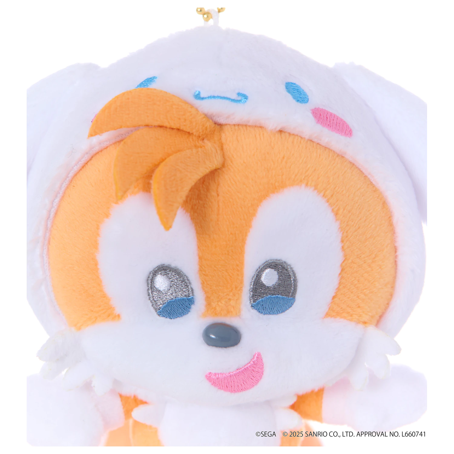 SONIC & FRIENDS x SANRIO Tails x Cinnamoroll Plišasta maskota 8 cm fotografija izdelka