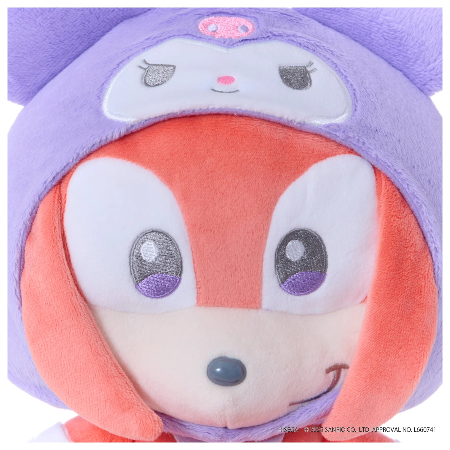 SONIC & FRIENDSX SANRIO Knuckles X Kuromi plišasta igrača 24cm fotografija izdelka
