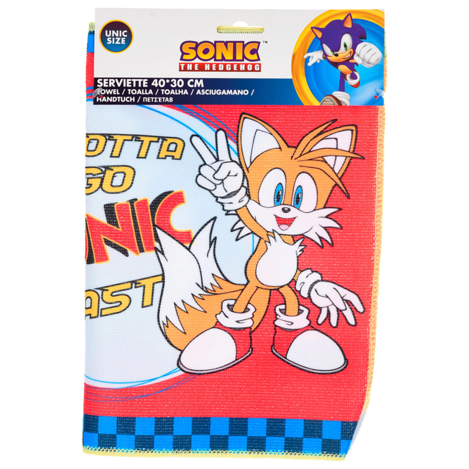 Sonic Gotta Go brisačka za roke, brisača za obraz, brisača fotografija izdelka