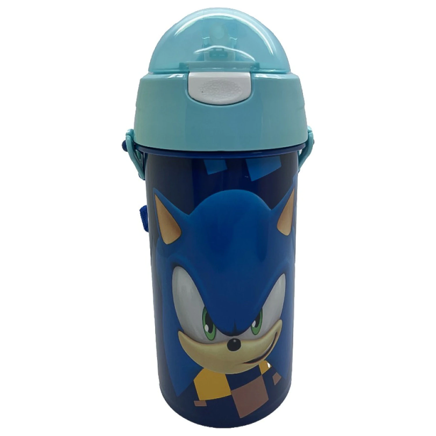 Sonic Speed modra plastična steklenica s slamico in obešalnikom 500 ml fotografija izdelka