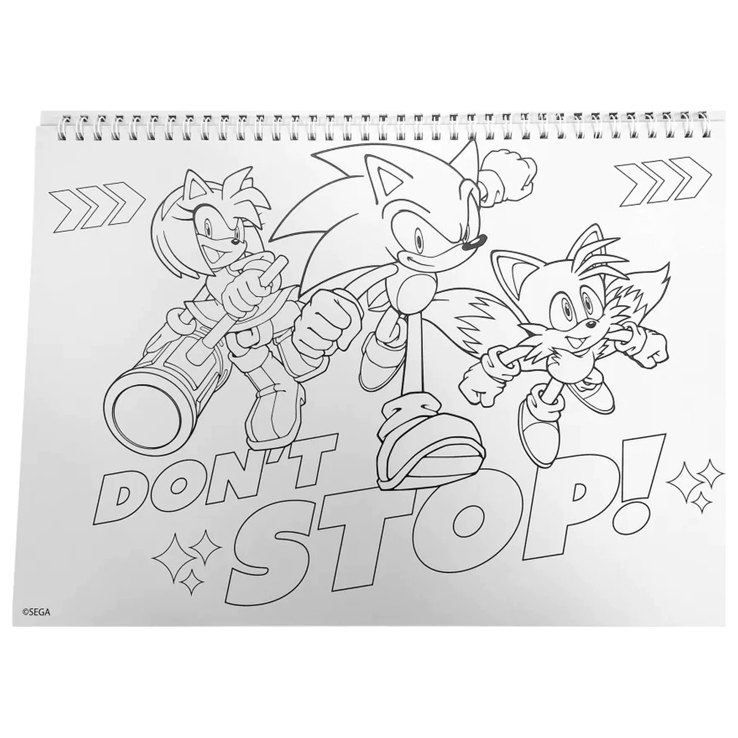 Sonic Speedy A/4 spiralna skicirka s 40 nalepkami fotografija izdelka