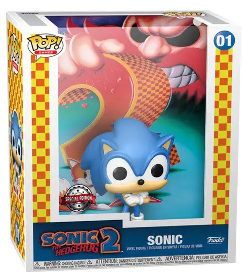 Sonic the Hedgehog 2 POP! Game Cover Vinilna figura Sonic heo Exclusive 9 cm fotografija izdelka