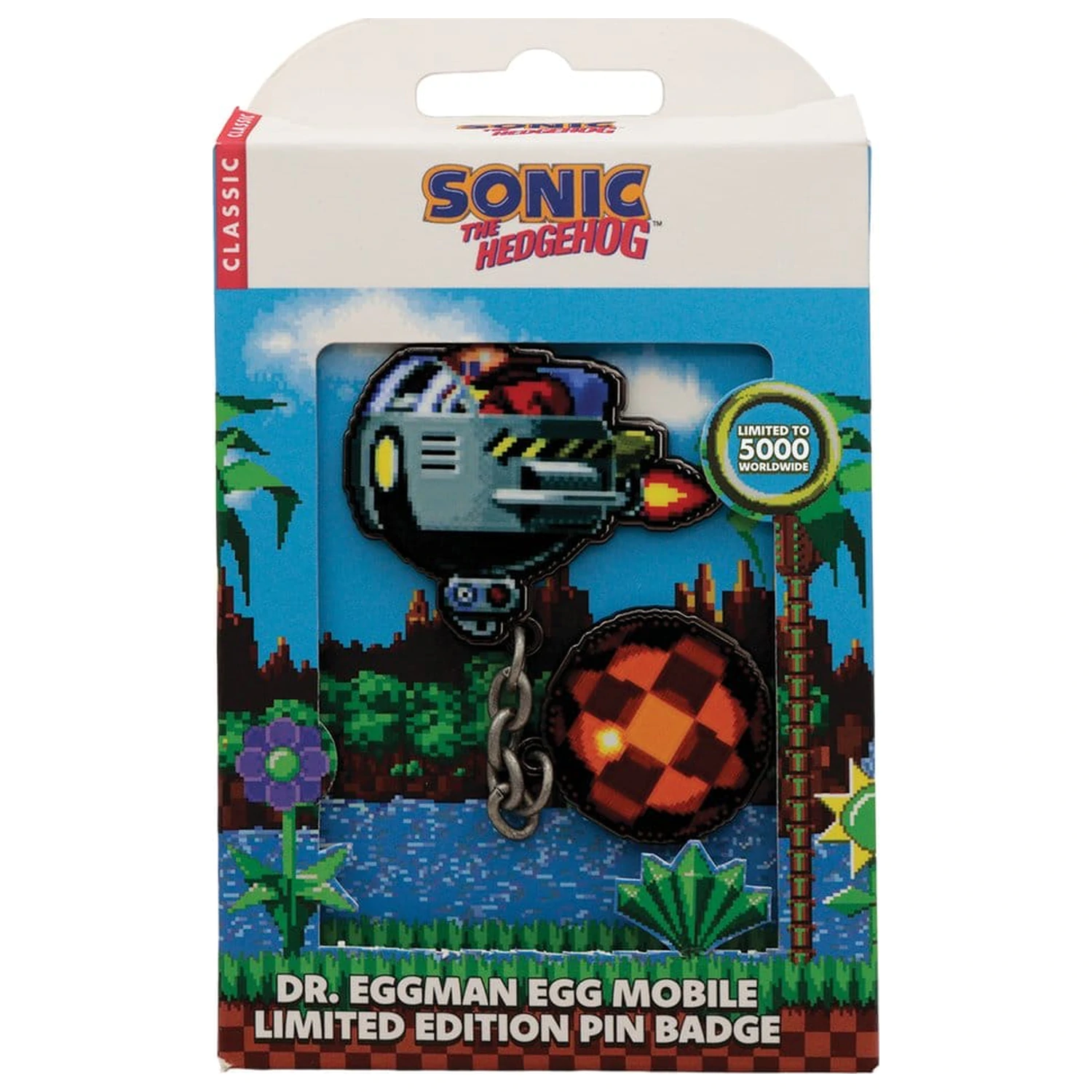 Sonic - The Hedgehog Pin značka Dr. Eggman Egg Mobile Chained fotografija izdelka