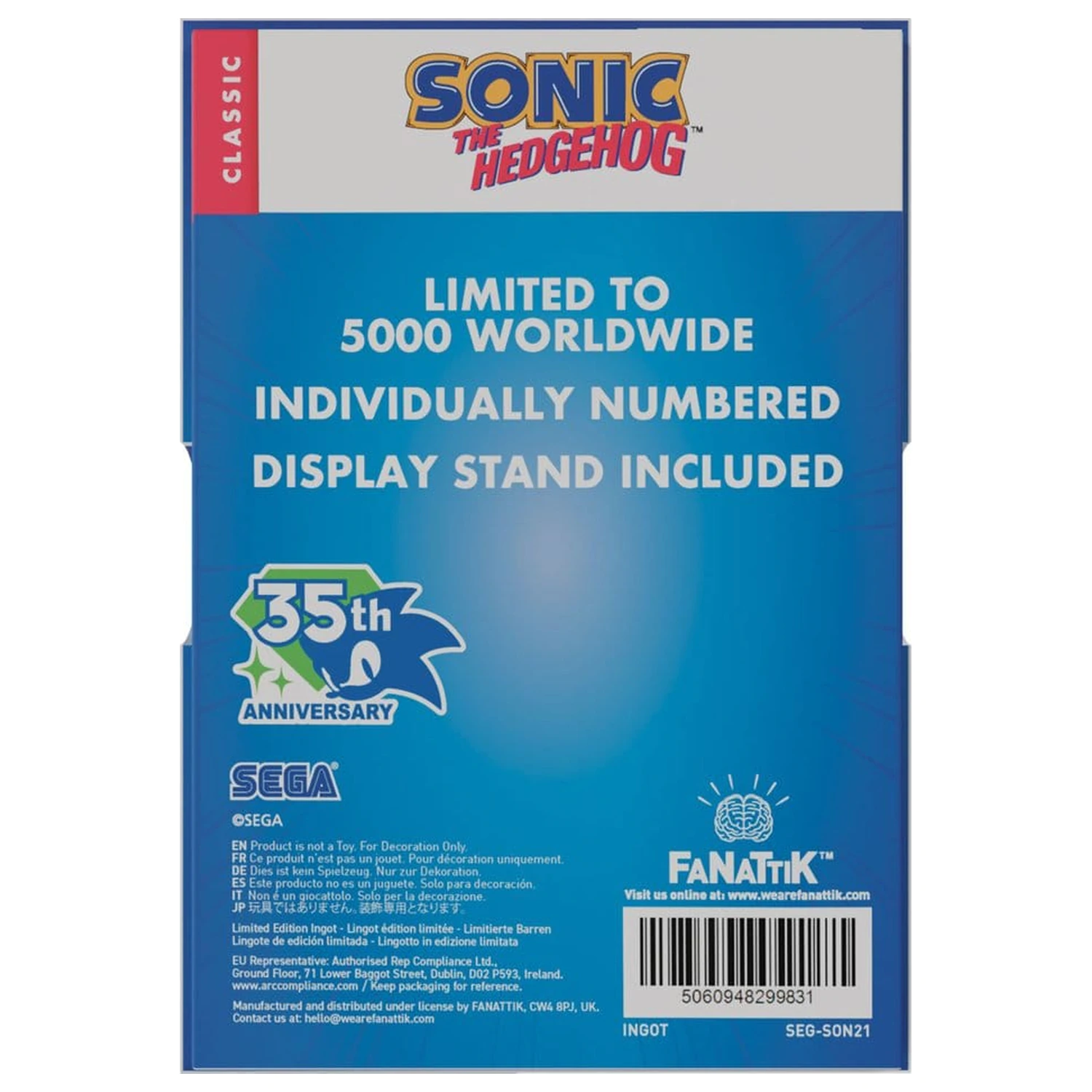 Sonic The Hedgehog Ingot vitraj v slogu okna 60 cm fotografija izdelka