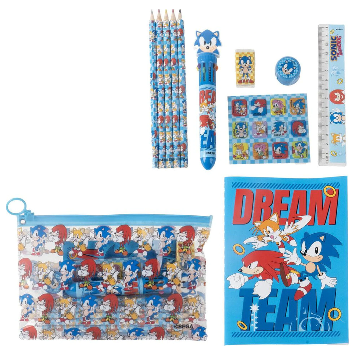 Sonic the Hedgehog set pisarniškega materiala fotografija izdelka