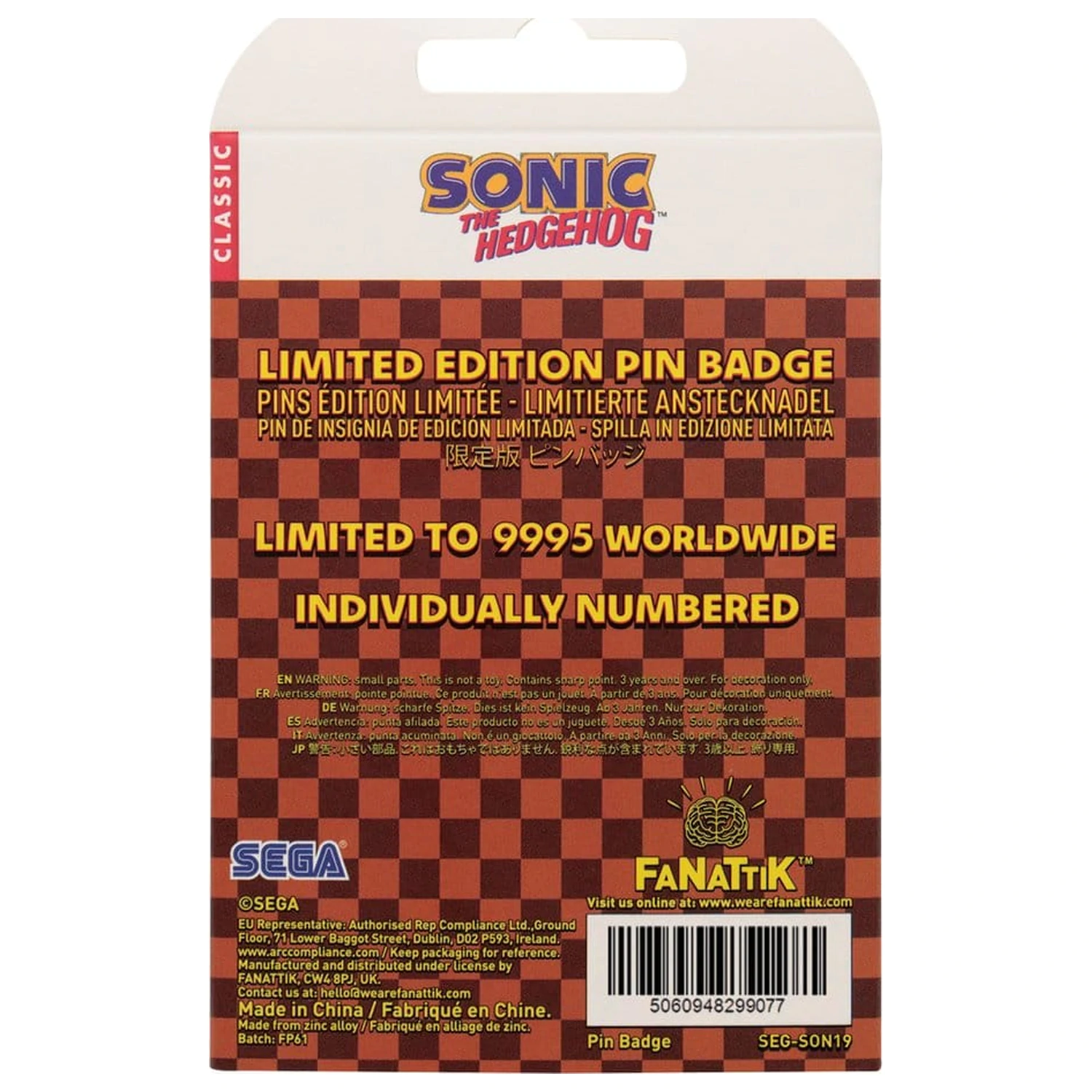 Sonic The Hedgehog premikajoča se značka/pripinka fotografija izdelka