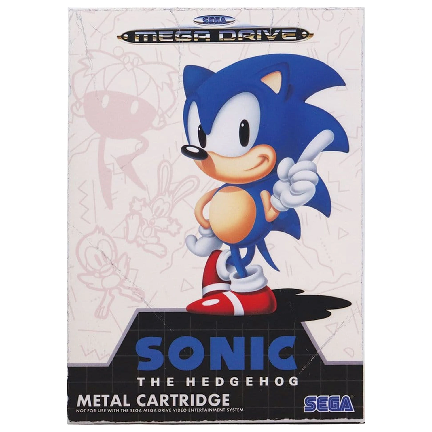 Sonic the Hedgehog replika kartuše za igro omejena izdaja 11 x 7 x 1 cm fotografija izdelka