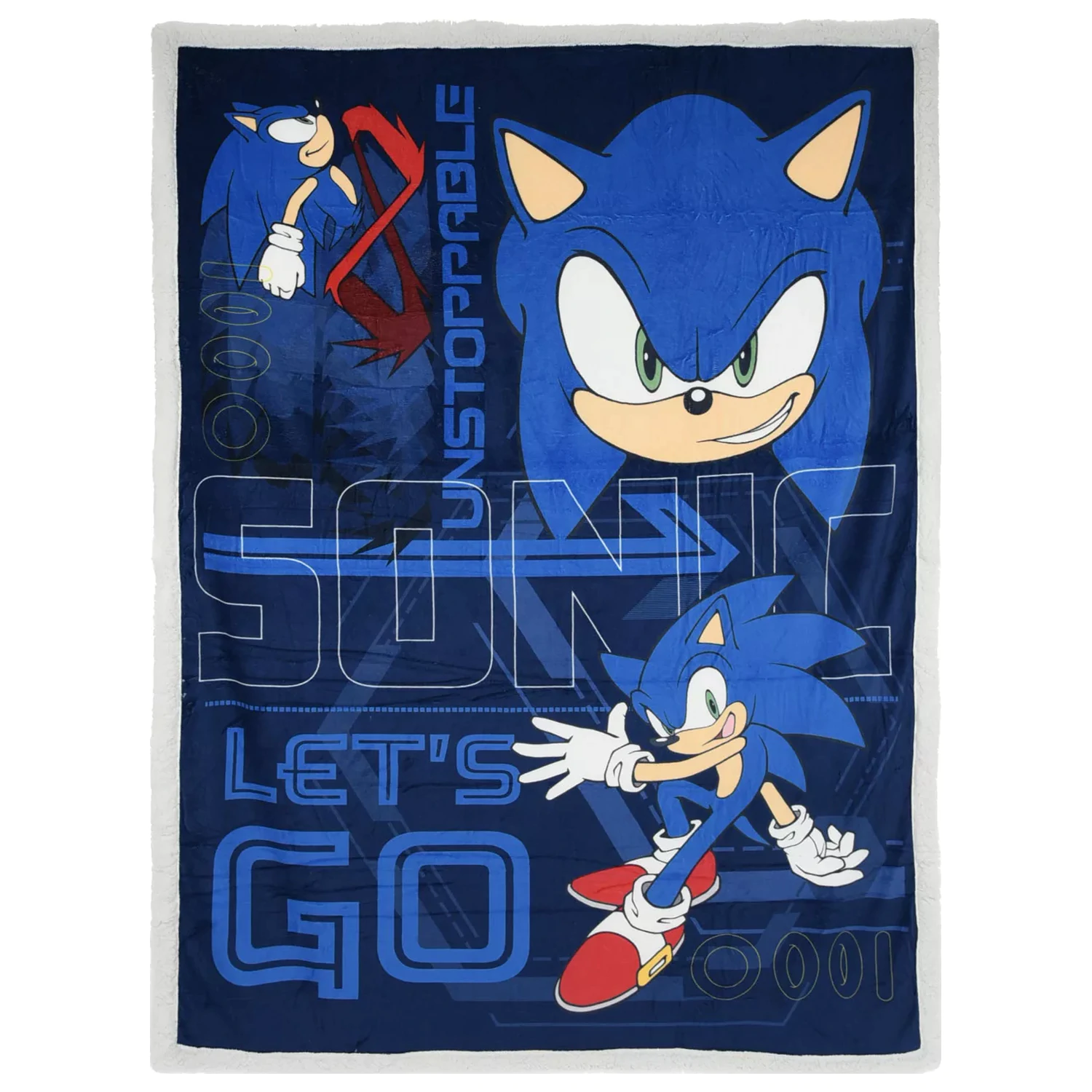 Sonic Unstoppable sherpa odeja 140x190 cm fotografija izdelka