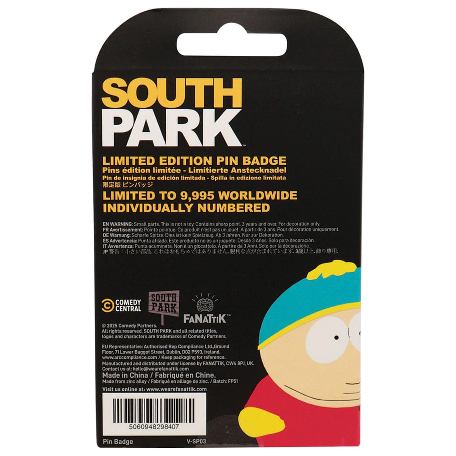 South Park Pin Značka Cartman Police Limited Edition fotografija izdelka