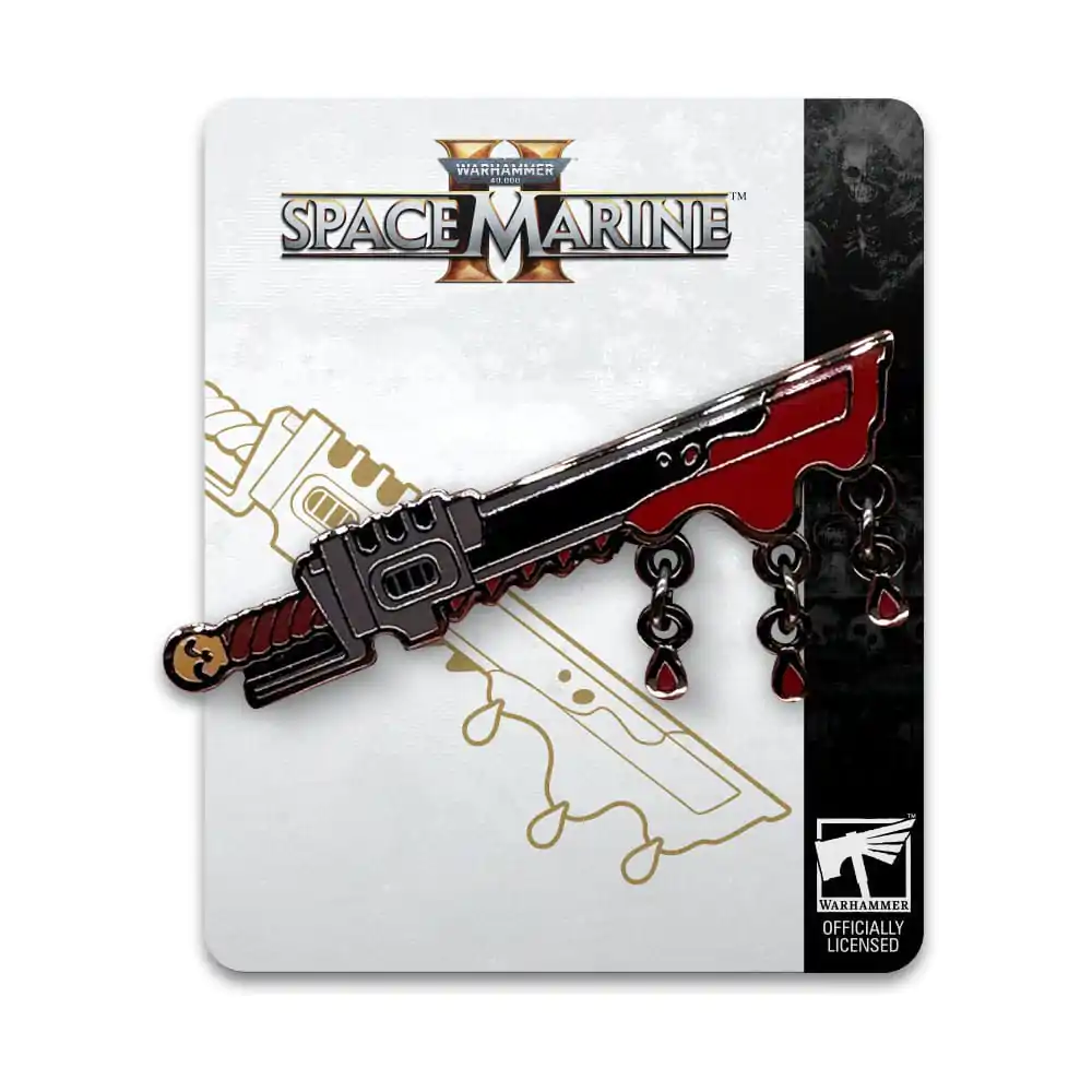 Space Marine 2 Značka s priponko verižna sablja 5 cm fotografija izdelka
