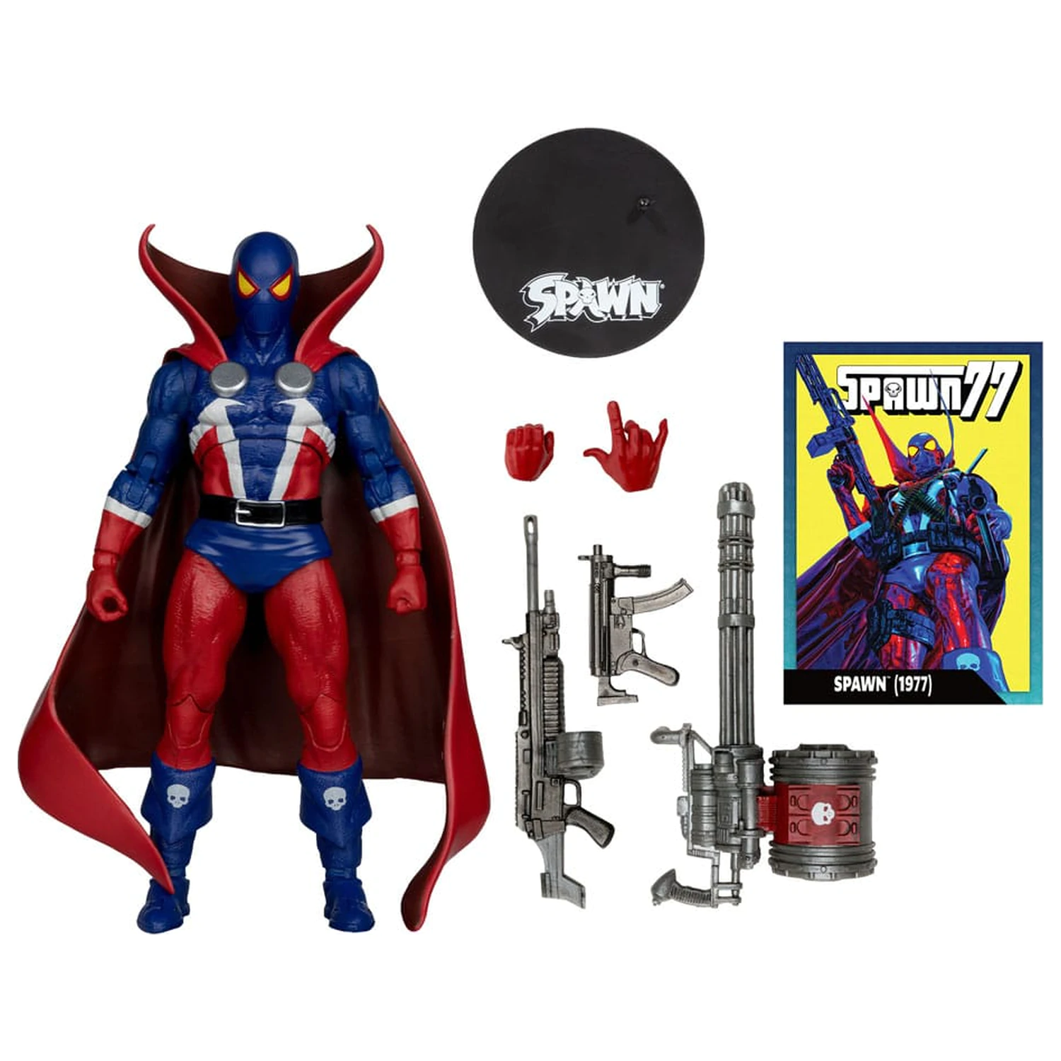 Spawn Page Punchers akcijska figura Spawn 1977 rdeč in moder (Chase) rdeča Platinum izdaja 18 cm fotografija izdelka