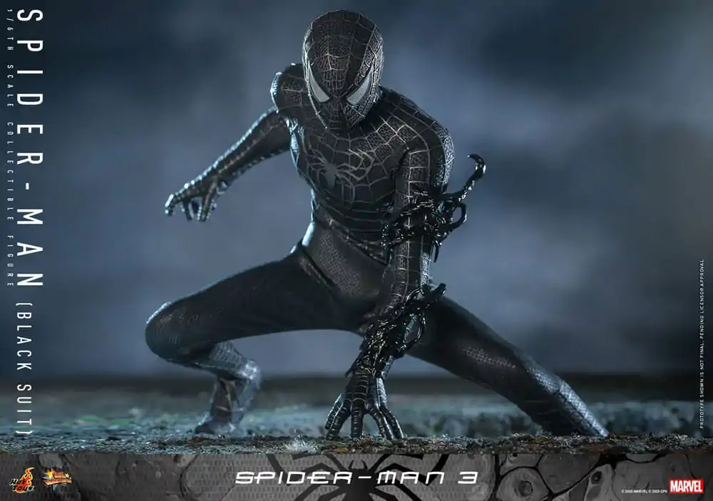 Spider-Man 3 Movie Masterpiece akcijska figura 1/6 Spider-Man (Black Suit) 30 cm fotografija izdelka