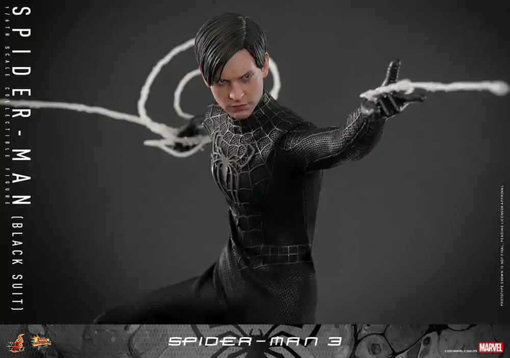 Spider-Man 3 Movie Masterpiece akcijska figura 1/6 Spider-Man (Black Suit) 30 cm fotografija izdelka