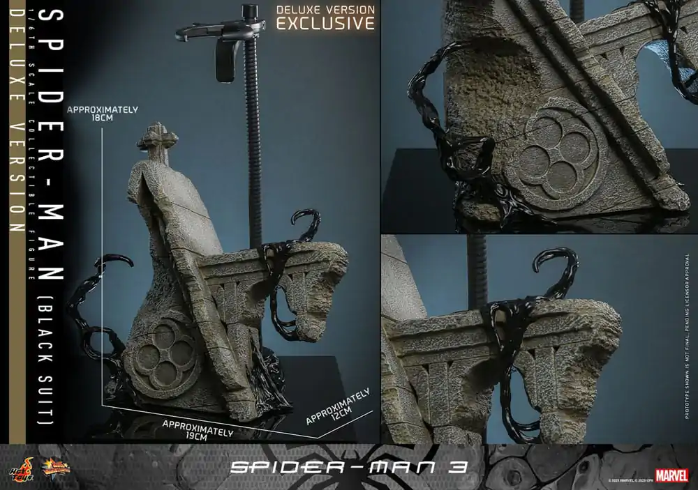 Spider-Man 3 Movie Masterpiece Akcijska figura 1/6 Spider-Man (Black Suit) (Deluxe Version) 30 cm fotografija izdelka