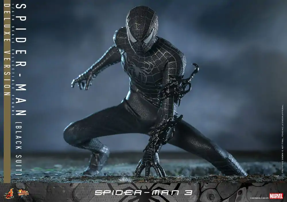 Spider-Man 3 Movie Masterpiece Akcijska figura 1/6 Spider-Man (Black Suit) (Deluxe Version) 30 cm fotografija izdelka