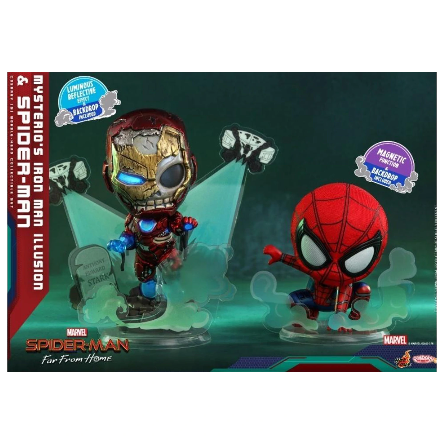 Spider-Man Cosbaby Wave 3 Mysterio's Iron Man Illusion & Spider figura fotografija izdelka