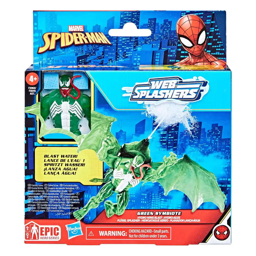 Spider-Man Epic Hero Series Web Splashers akcijska figura Green Symbiote Hydro Wing Blast 10 cm fotografija izdelka