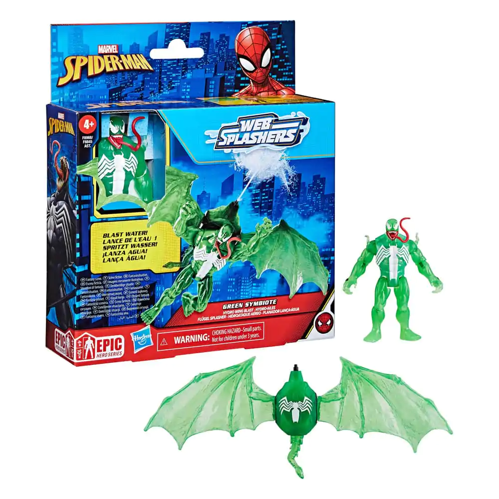 Spider-Man Epic Hero Series Web Splashers akcijska figura Green Symbiote Hydro Wing Blast 10 cm fotografija izdelka