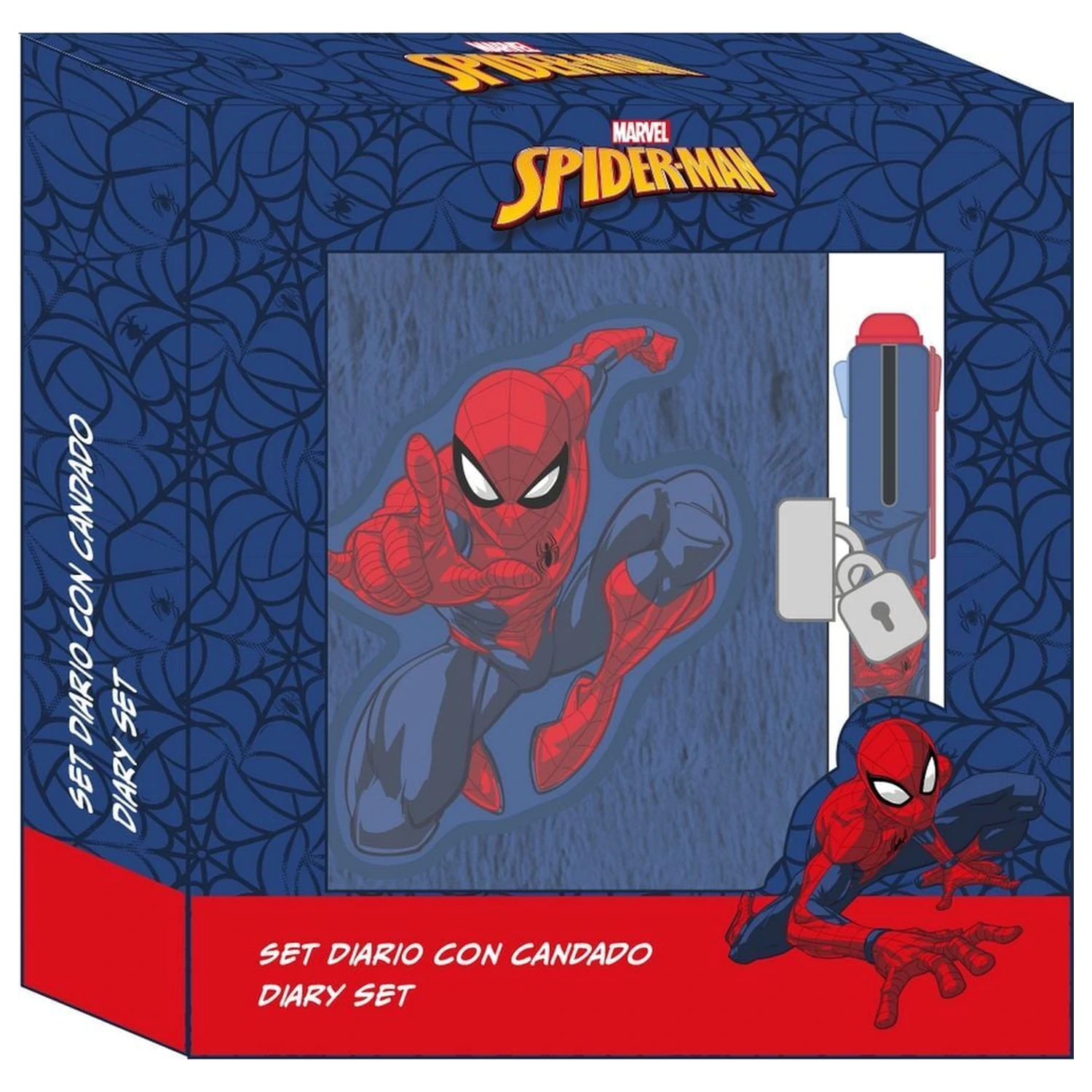 Marvel Spiderman Dnevnik + 4-barvno pisalo fotografija izdelka