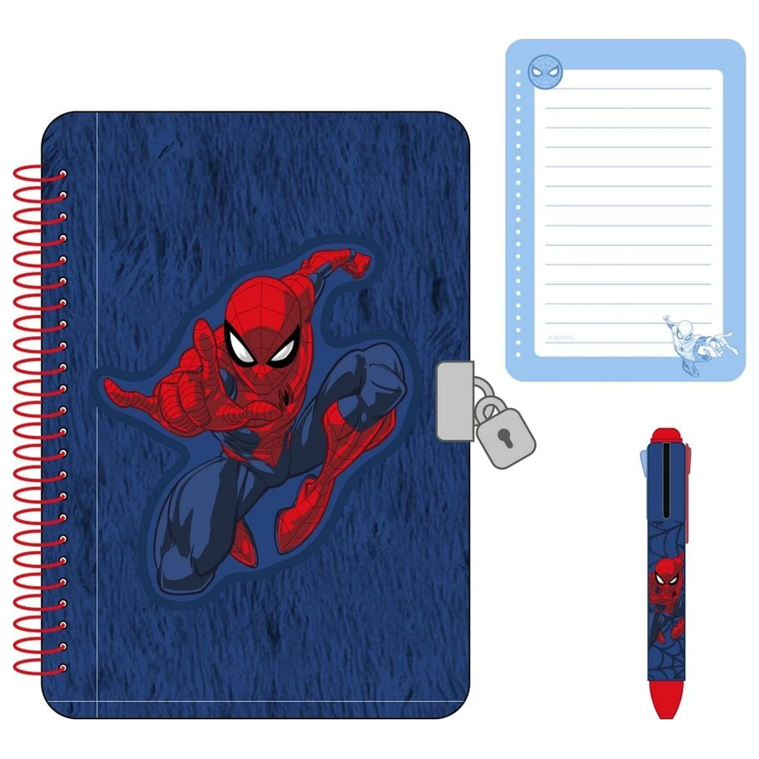 Marvel Spiderman Dnevnik + 4-barvno pisalo fotografija izdelka
