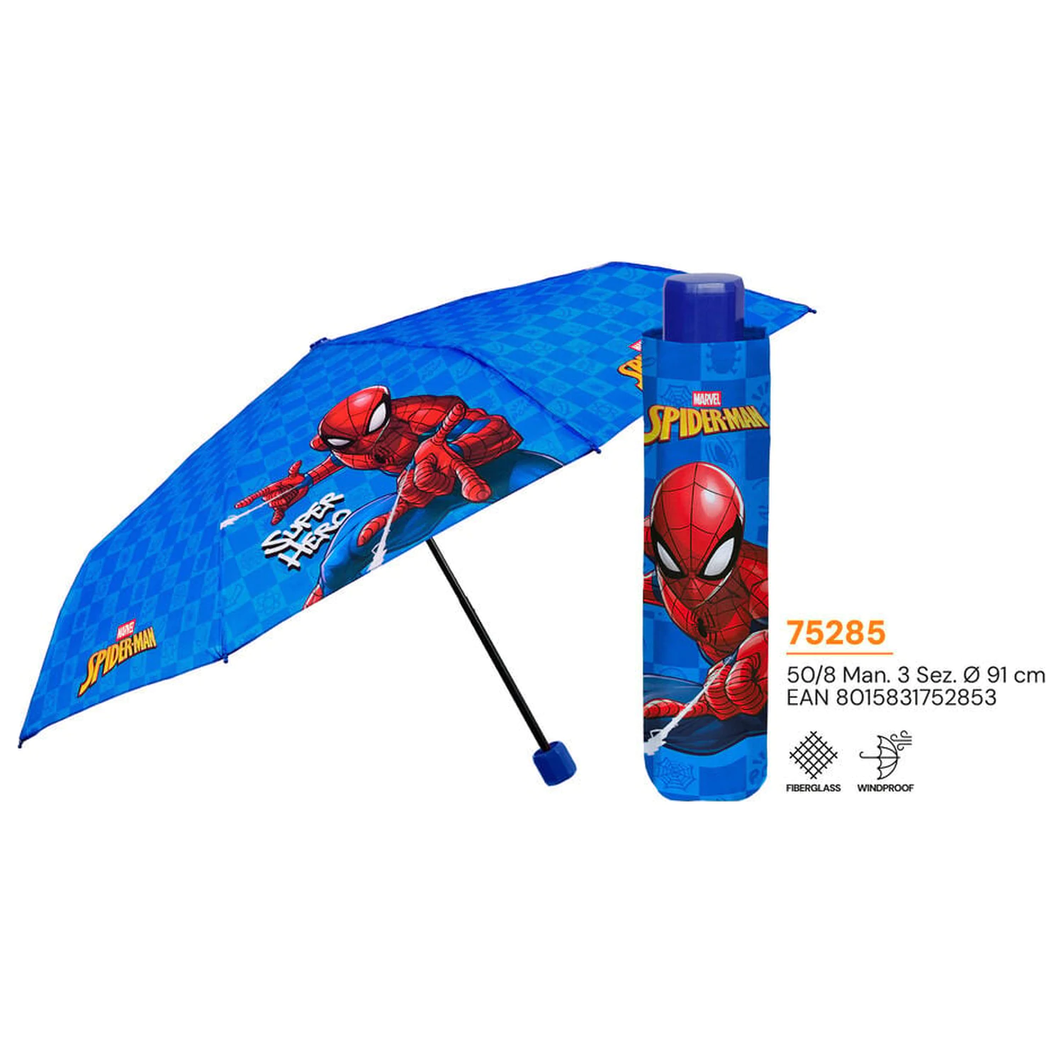 Marvel Spiderman ročni zložljivi dežnik 50cm fotografija izdelka