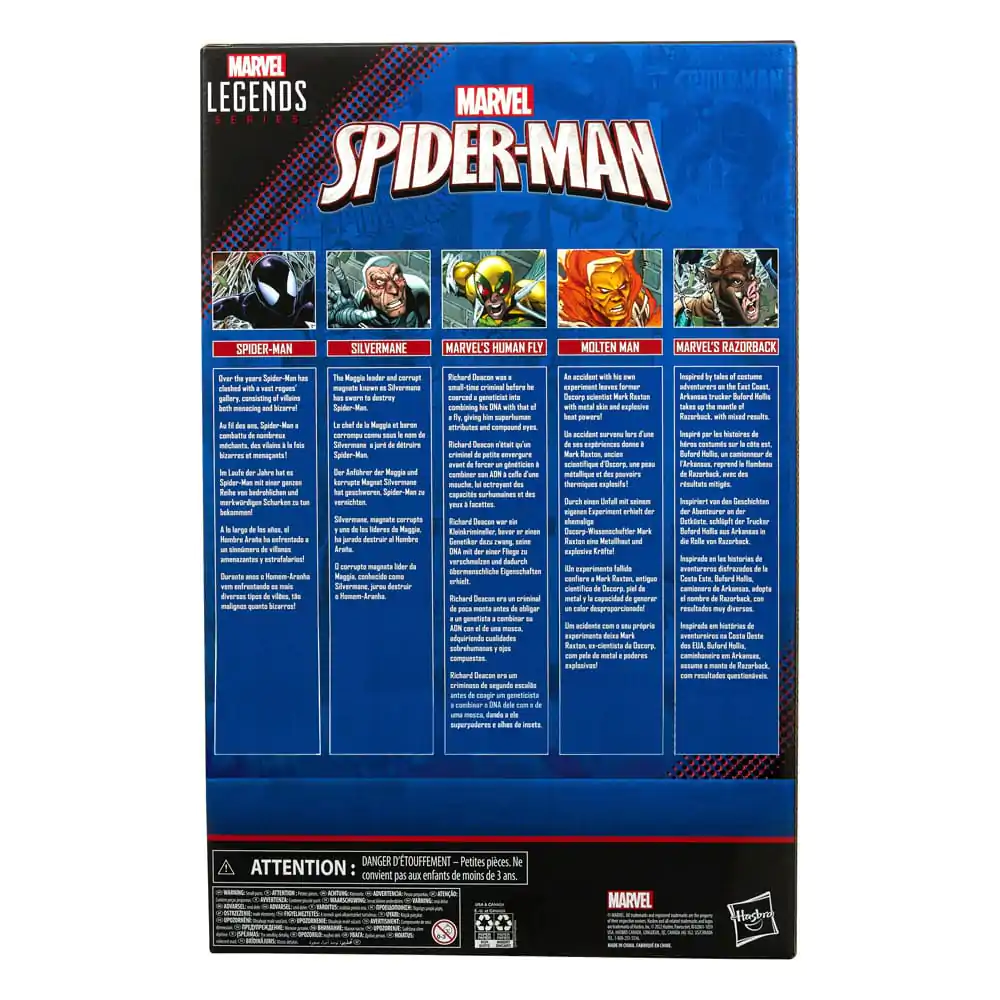 Spider-Man Marvel Legends akcijska figura 5-Pack Spider-Man, Silvermane, Human Fly, Molten Man, Razorback 15 cm fotografija izdelka