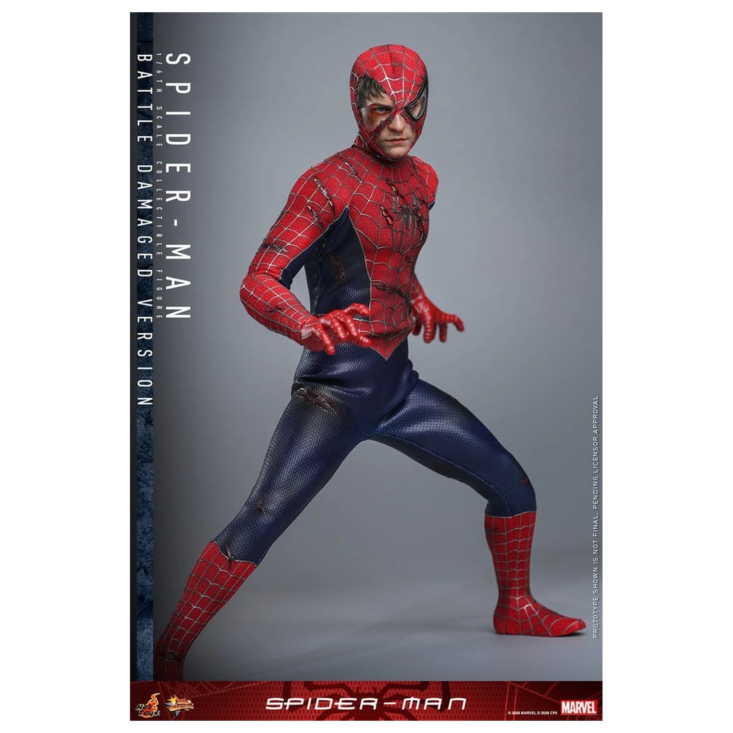 Spider-Man Movie Masterpiece akcijska figura 1/6 Spider-Man (Battle Damaged Version) 30 cm fotografija izdelka
