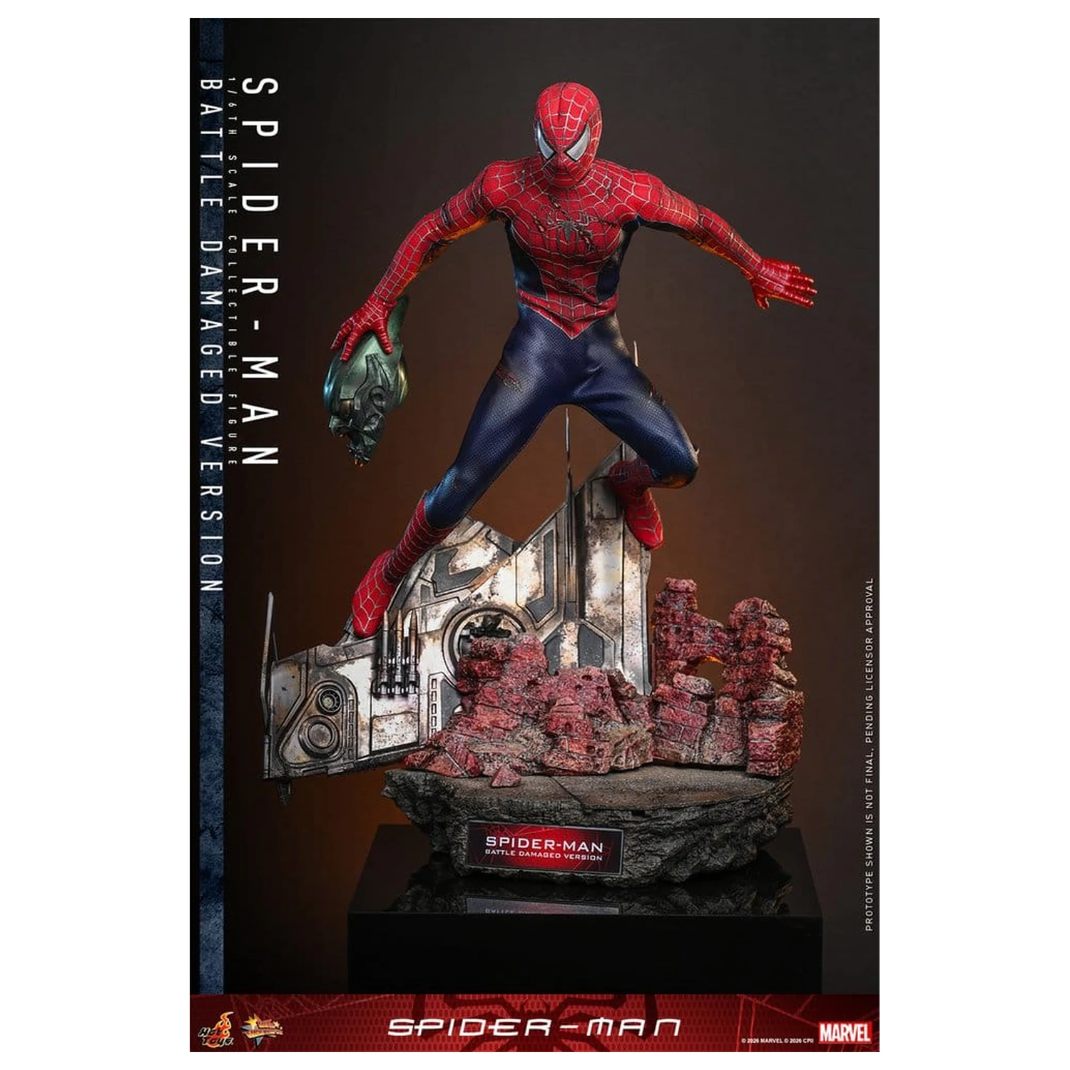 Spider-Man Movie Masterpiece akcijska figura 1/6 Spider-Man (Battle Damaged Version) 30 cm fotografija izdelka