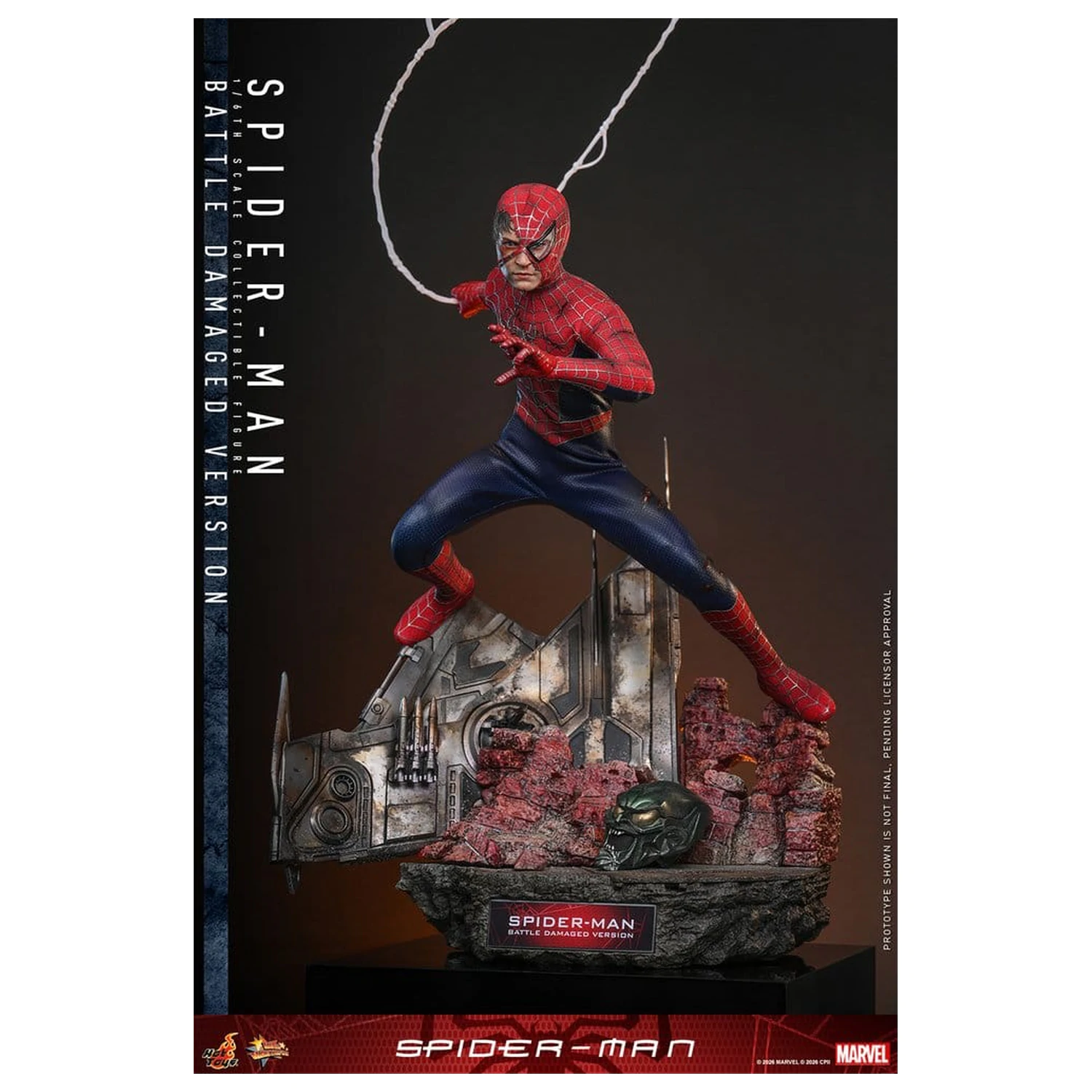 Spider-Man Movie Masterpiece akcijska figura 1/6 Spider-Man (Battle Damaged Version) 30 cm fotografija izdelka