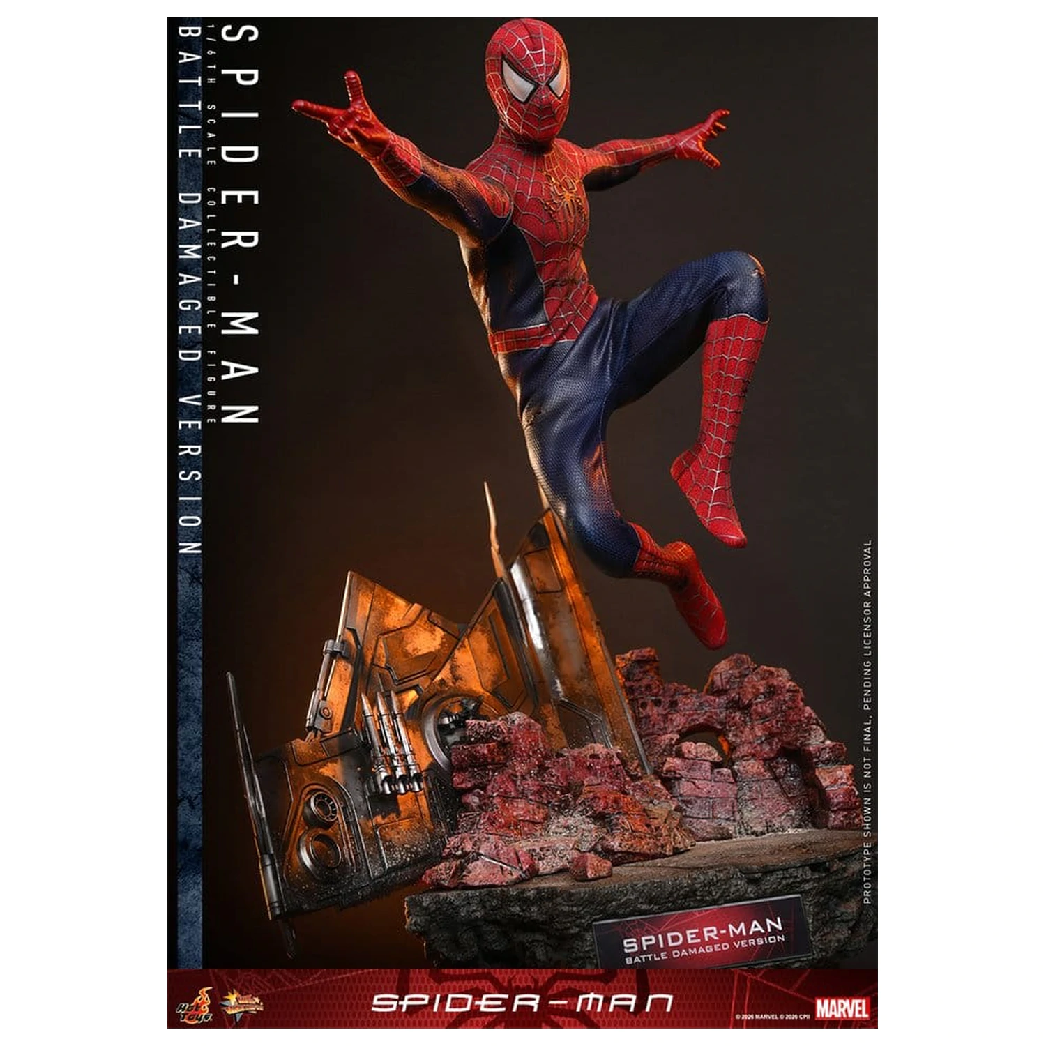 Spider-Man Movie Masterpiece akcijska figura 1/6 Spider-Man (Battle Damaged Version) 30 cm fotografija izdelka