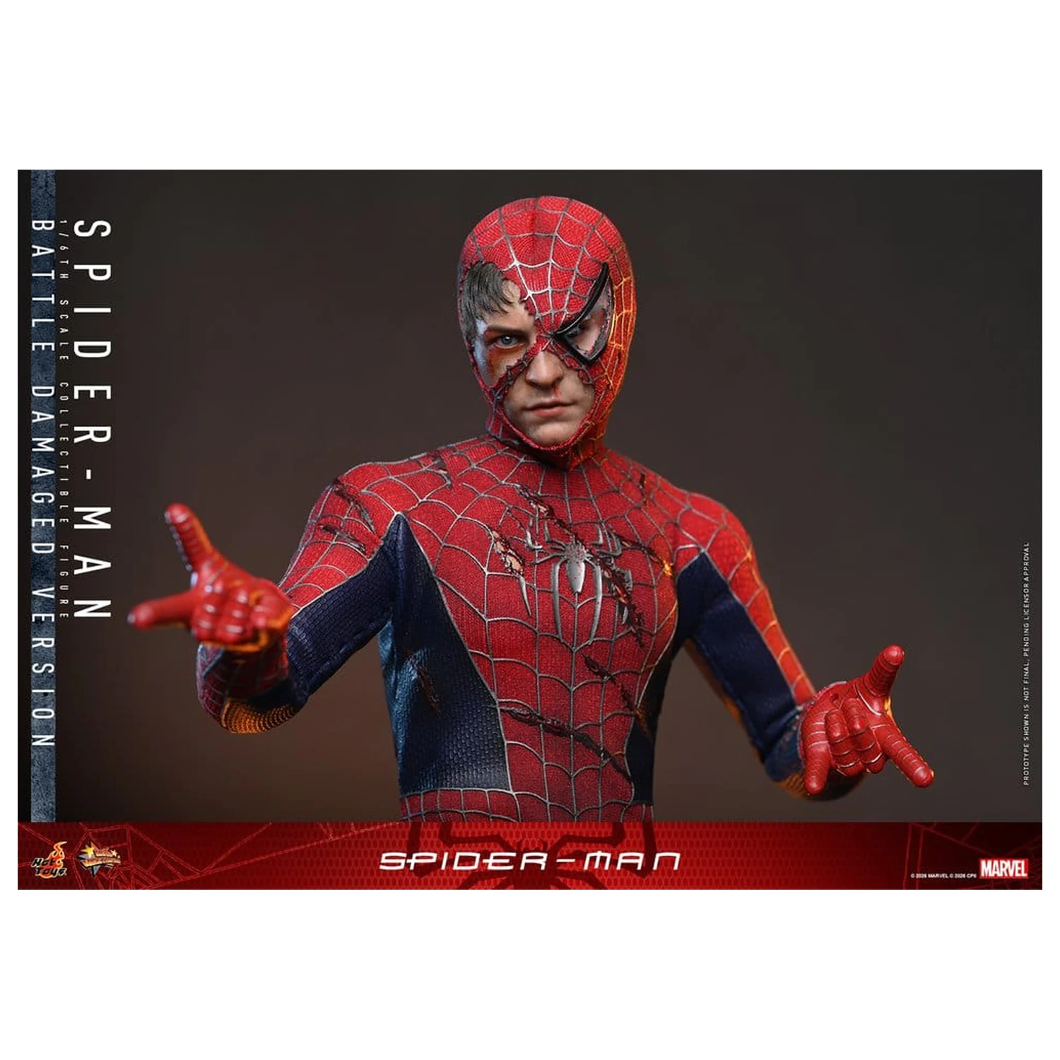 Spider-Man Movie Masterpiece akcijska figura 1/6 Spider-Man (Battle Damaged Version) 30 cm fotografija izdelka