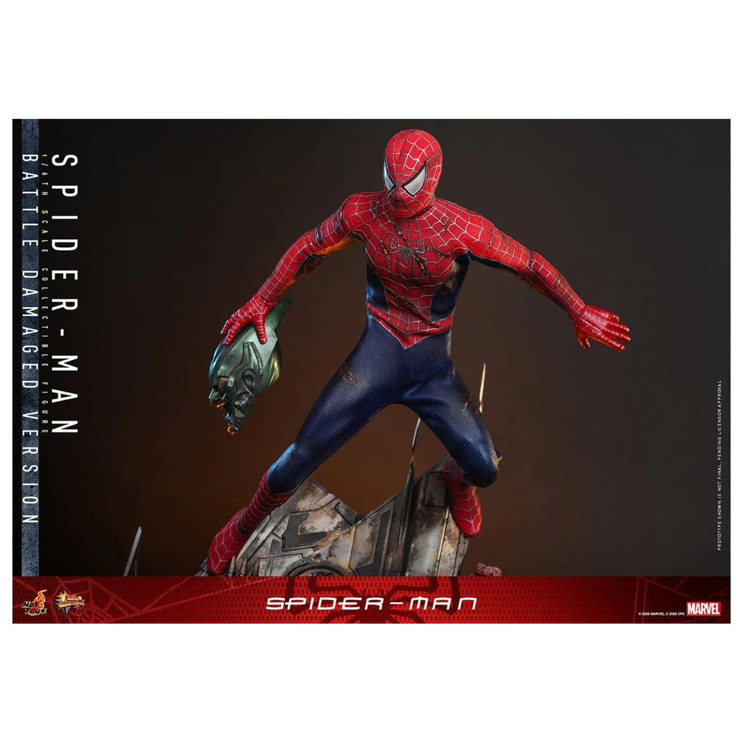 Spider-Man Movie Masterpiece akcijska figura 1/6 Spider-Man (Battle Damaged Version) 30 cm fotografija izdelka