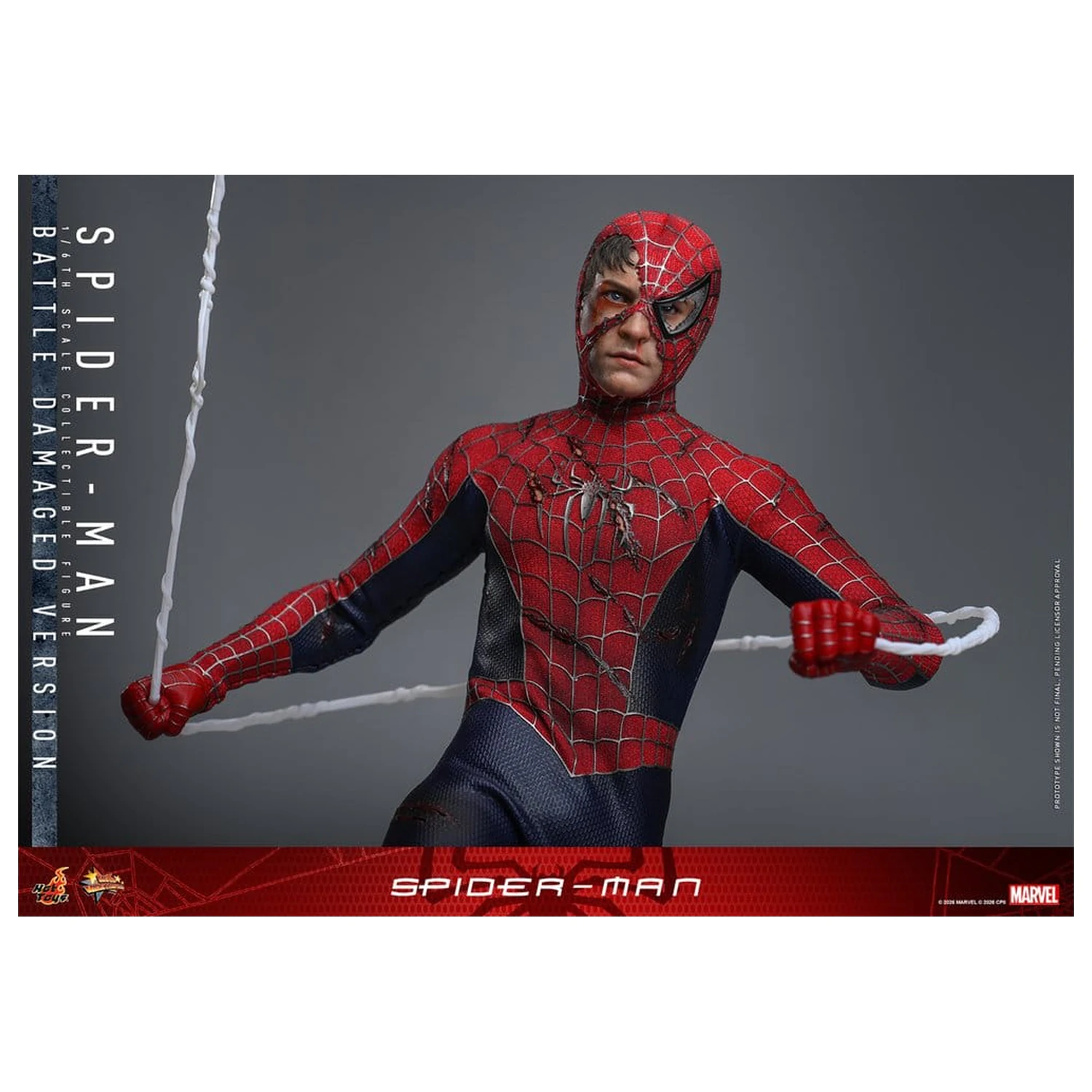 Spider-Man Movie Masterpiece akcijska figura 1/6 Spider-Man (Battle Damaged Version) 30 cm fotografija izdelka