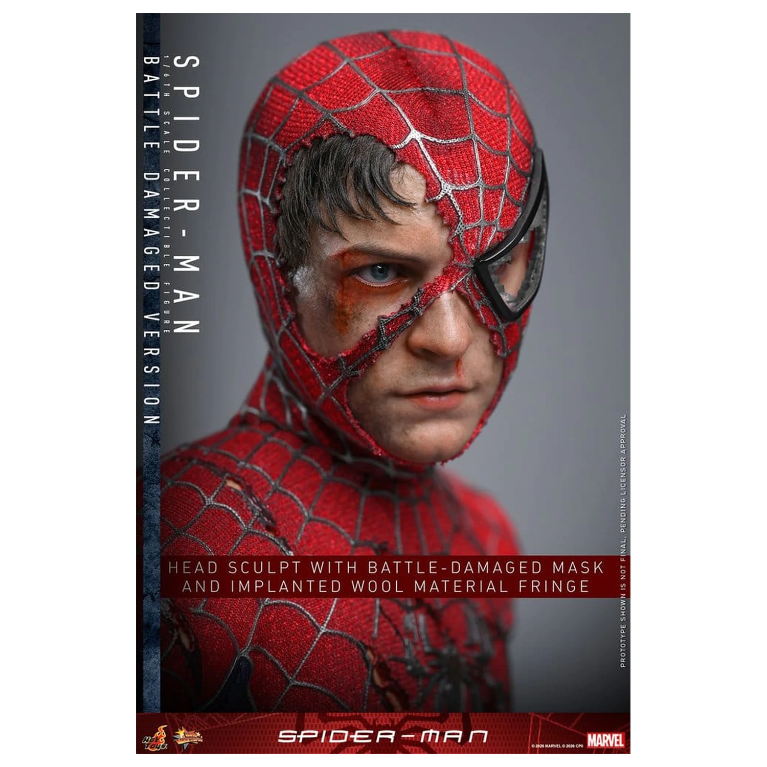 Spider-Man Movie Masterpiece akcijska figura 1/6 Spider-Man (Battle Damaged Version) 30 cm fotografija izdelka