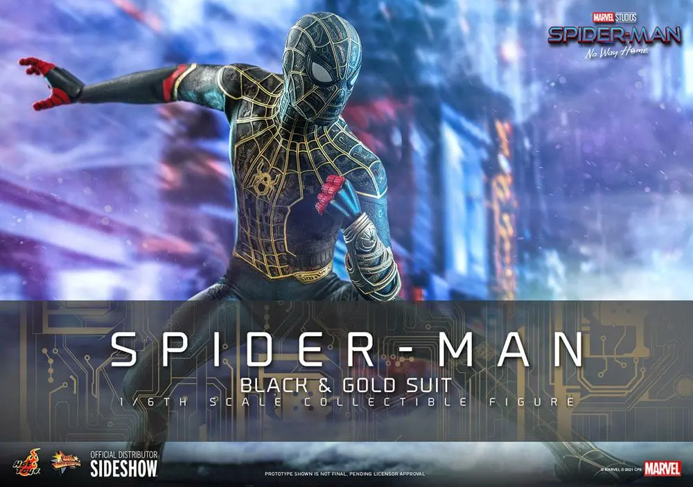 Spider-Man: No Way Home Movie Masterpiece akcijska figura 1/6 Spider-Man (Black &amp; Gold Suit) 30 cm fotografija izdelka