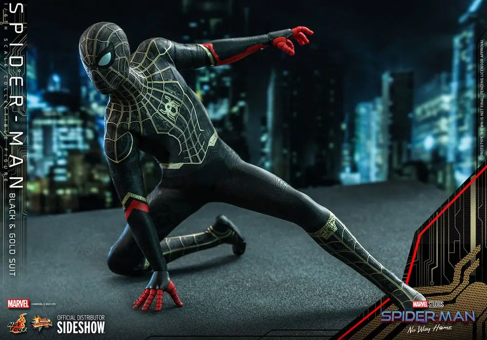 Spider-Man: No Way Home Movie Masterpiece akcijska figura 1/6 Spider-Man (Black &amp; Gold Suit) 30 cm fotografija izdelka