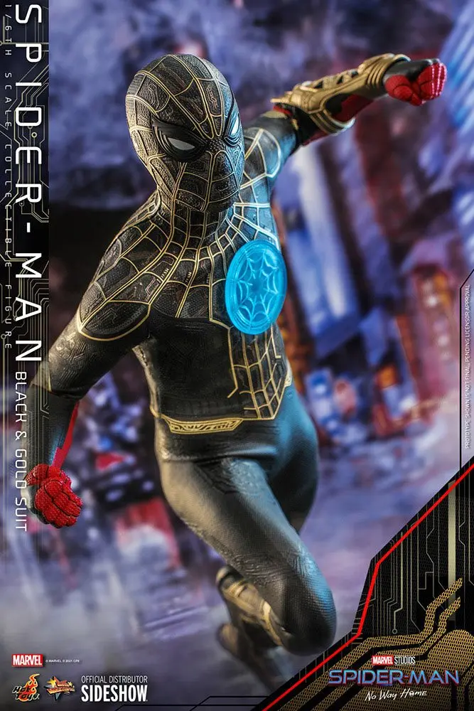 Spider-Man: No Way Home Movie Masterpiece akcijska figura 1/6 Spider-Man (Black &amp; Gold Suit) 30 cm fotografija izdelka