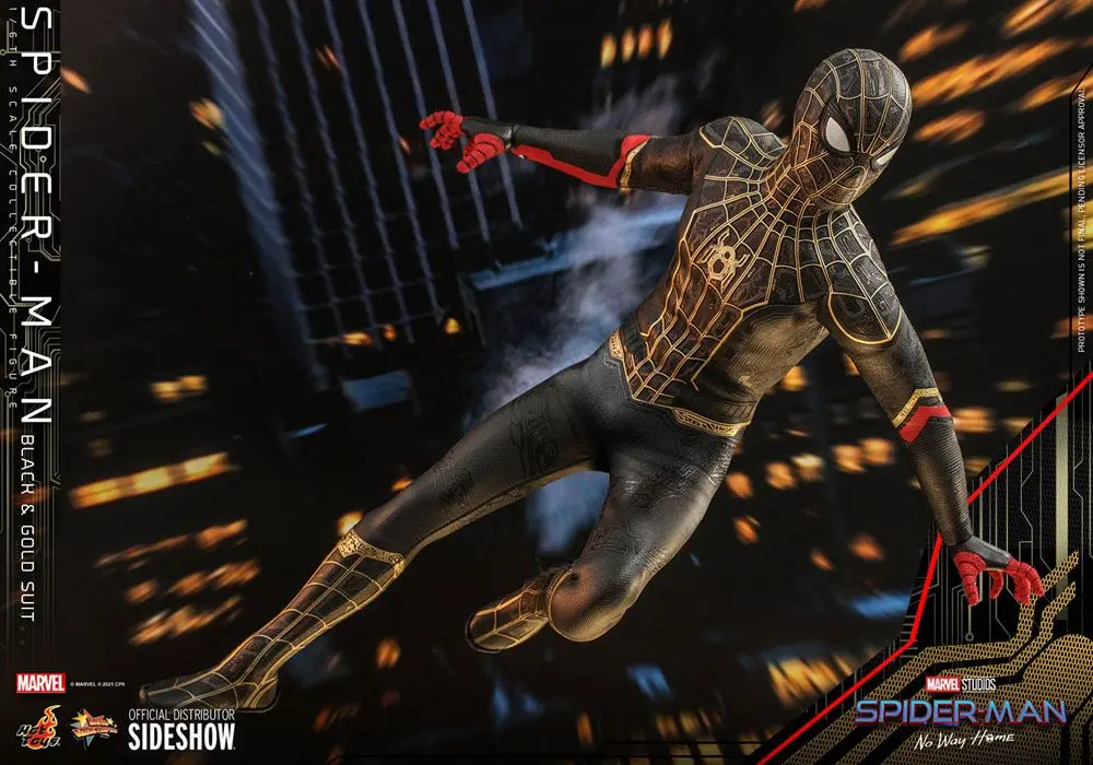 Spider-Man: No Way Home Movie Masterpiece akcijska figura 1/6 Spider-Man (Black &amp; Gold Suit) 30 cm fotografija izdelka