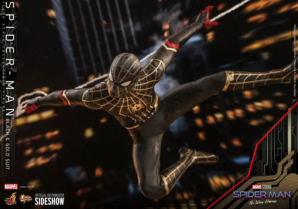 Spider-Man: No Way Home Movie Masterpiece akcijska figura 1/6 Spider-Man (Black &amp; Gold Suit) 30 cm fotografija izdelka