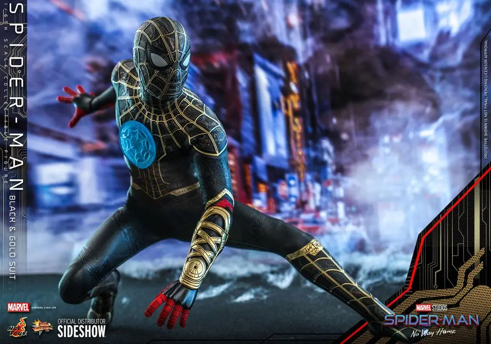 Spider-Man: No Way Home Movie Masterpiece akcijska figura 1/6 Spider-Man (Black &amp; Gold Suit) 30 cm fotografija izdelka