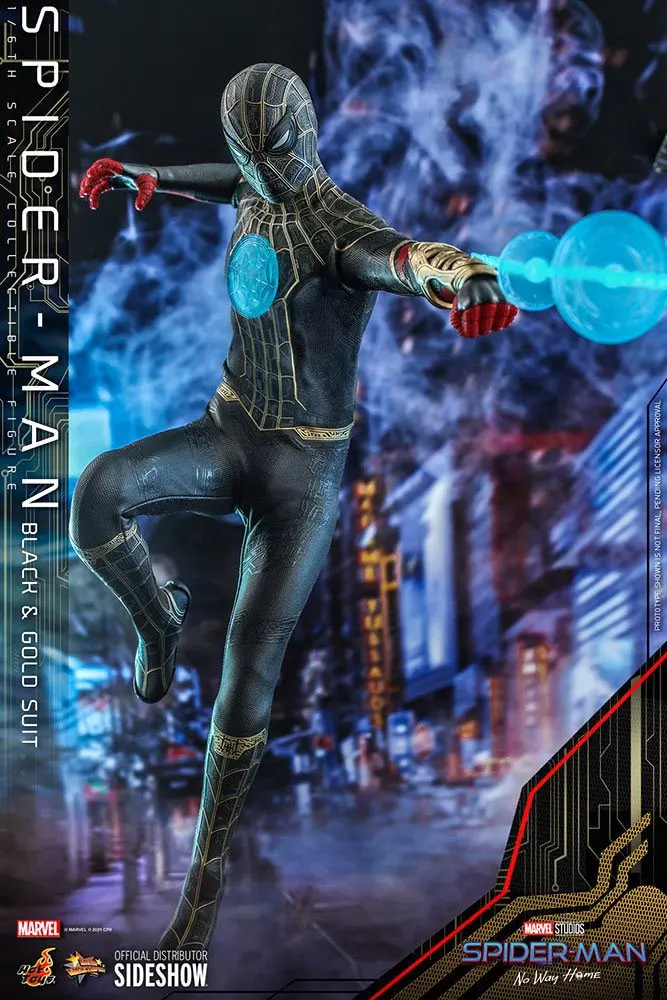 Spider-Man: No Way Home Movie Masterpiece akcijska figura 1/6 Spider-Man (Black &amp; Gold Suit) 30 cm fotografija izdelka