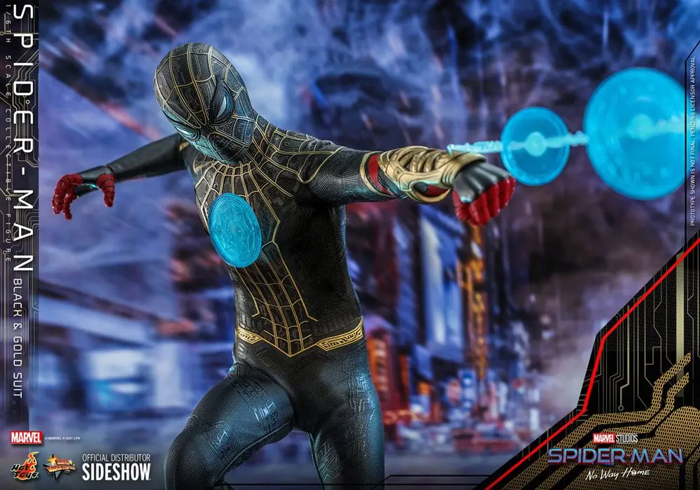 Spider-Man: No Way Home Movie Masterpiece akcijska figura 1/6 Spider-Man (Black &amp; Gold Suit) 30 cm fotografija izdelka