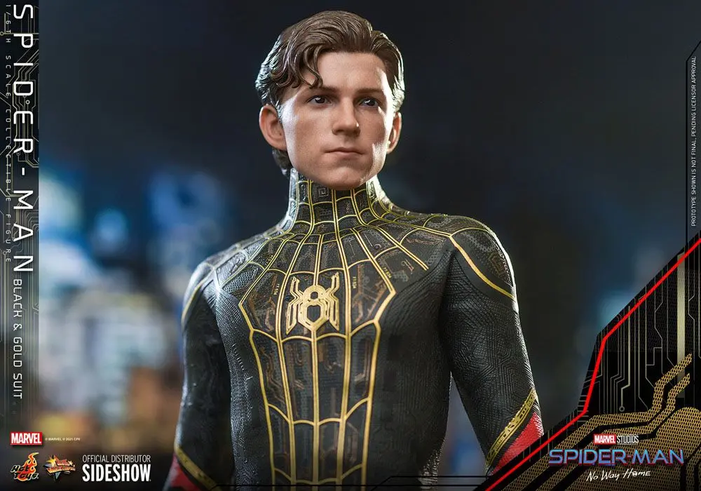 Spider-Man: No Way Home Movie Masterpiece akcijska figura 1/6 Spider-Man (Black &amp; Gold Suit) 30 cm fotografija izdelka