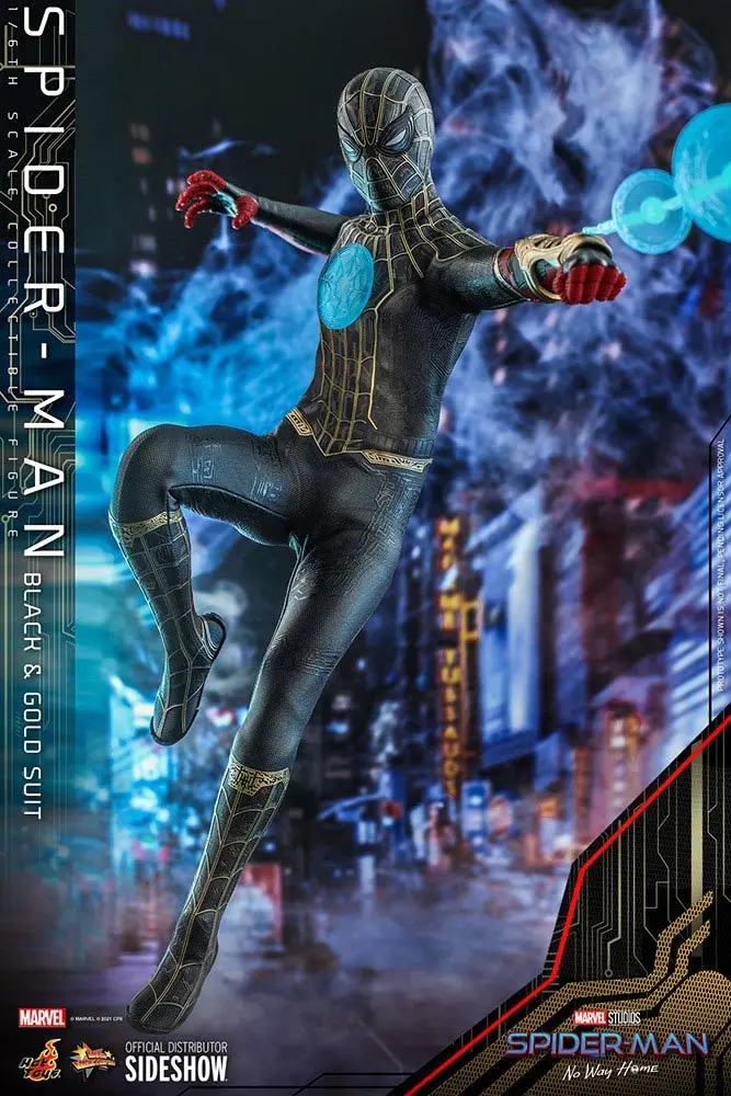 Spider-Man: No Way Home Movie Masterpiece akcijska figura 1/6 Spider-Man (Black &amp; Gold Suit) 30 cm fotografija izdelka