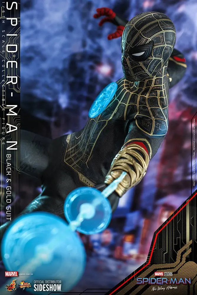 Spider-Man: No Way Home Movie Masterpiece akcijska figura 1/6 Spider-Man (Black &amp; Gold Suit) 30 cm fotografija izdelka